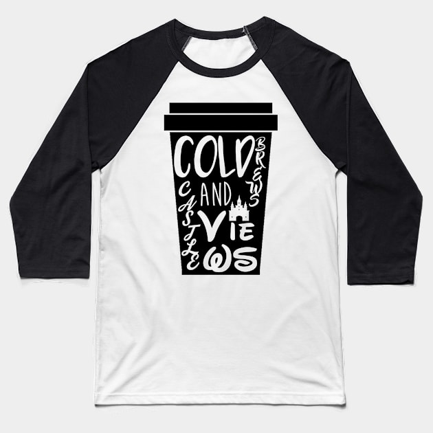 Cold brews and castle views travel cup Baseball T-Shirt by B3pOh